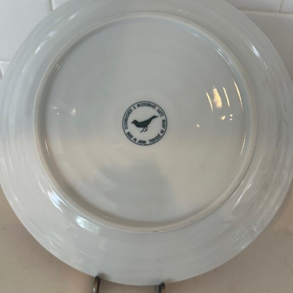 Anthropologie Orange and Blue Floral Boho 10.5" Dinner Plate Retired Design - Picture 2 of 3